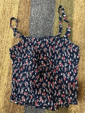 torrid Navy Floral Smocked Cami Size 2 ( 18/20 Plus Sized)
